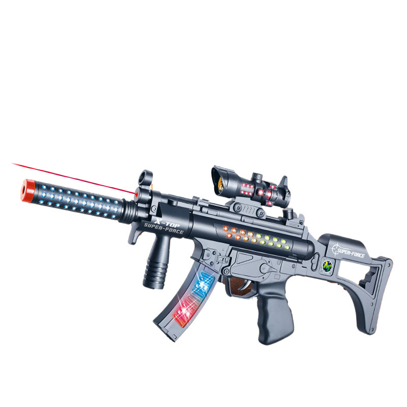 男孩电动八音枪玩具带灯光战斗音效红外线电动枪玩具幼儿园礼品