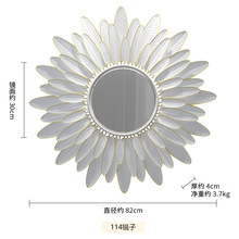创意轻奢装饰镜墙饰 立体铁艺挂饰客厅墙面壁饰样板房装饰镜子