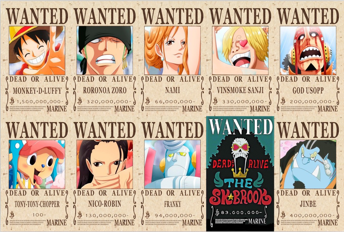 路飞15亿海贼王1000片木质拼图通缉令海报周边全套悬赏令
