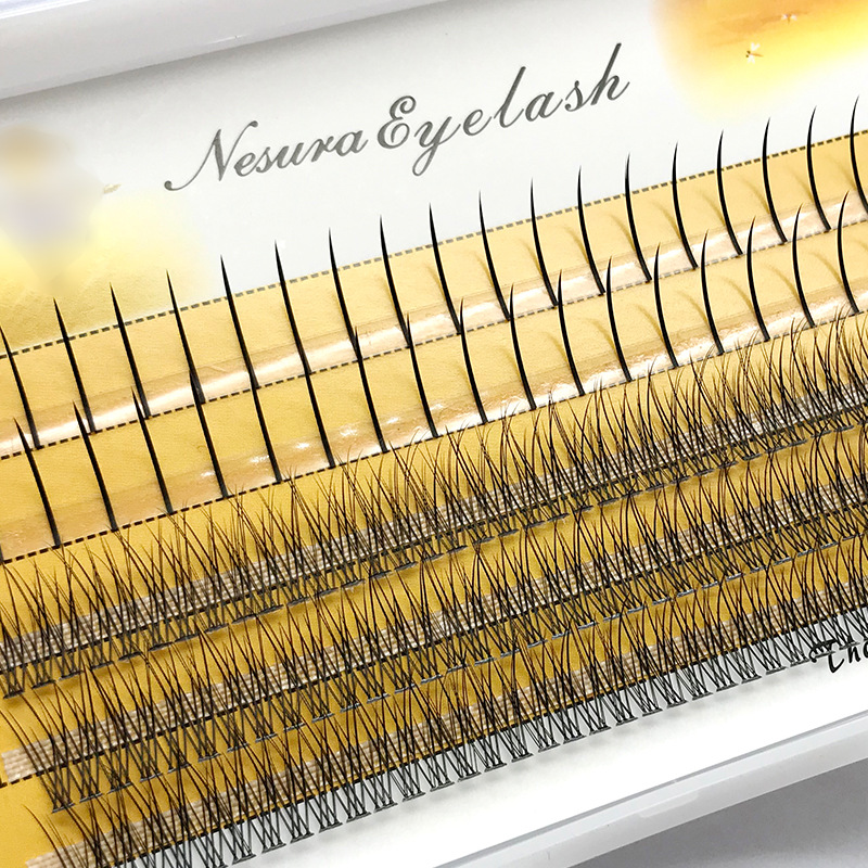 False Eyelashes Self-Grafting 5 Rows Fairy + Fishtail Eyelashes Segment Soft Source Factory in Stock Wholesale