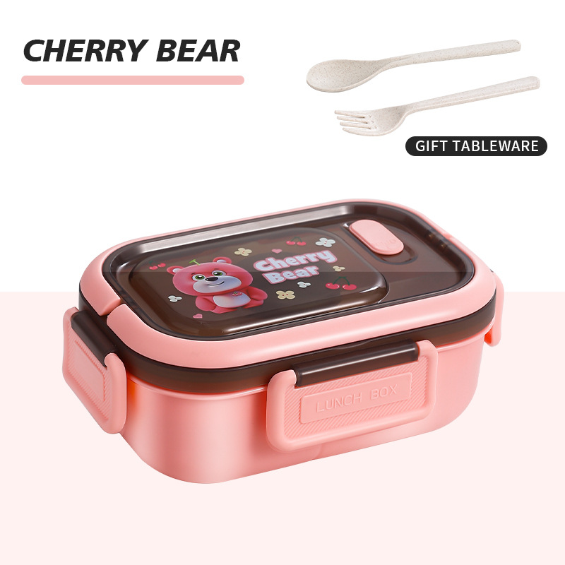 Large Capacity Airtight Salad Lunch Box Compartment Lunch Box Cartoon Lunch Box with Lid Office Worker Portable Lunch Box