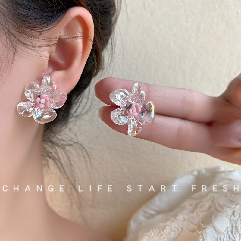 Super Fairy Flowers Earrings ~ Summer Mori Style Fresh New Earrings for Women Niche Design High-End Single