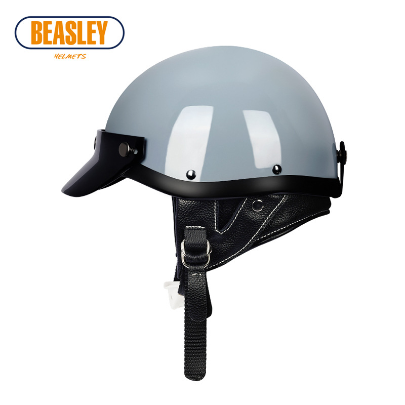 Beasley Retro Electric Motorcycle Helmet Men's and Women's Motorcycle Japanese-Style Ladle Shaped Helmet FRP Harley Four Seasons Half Helmet