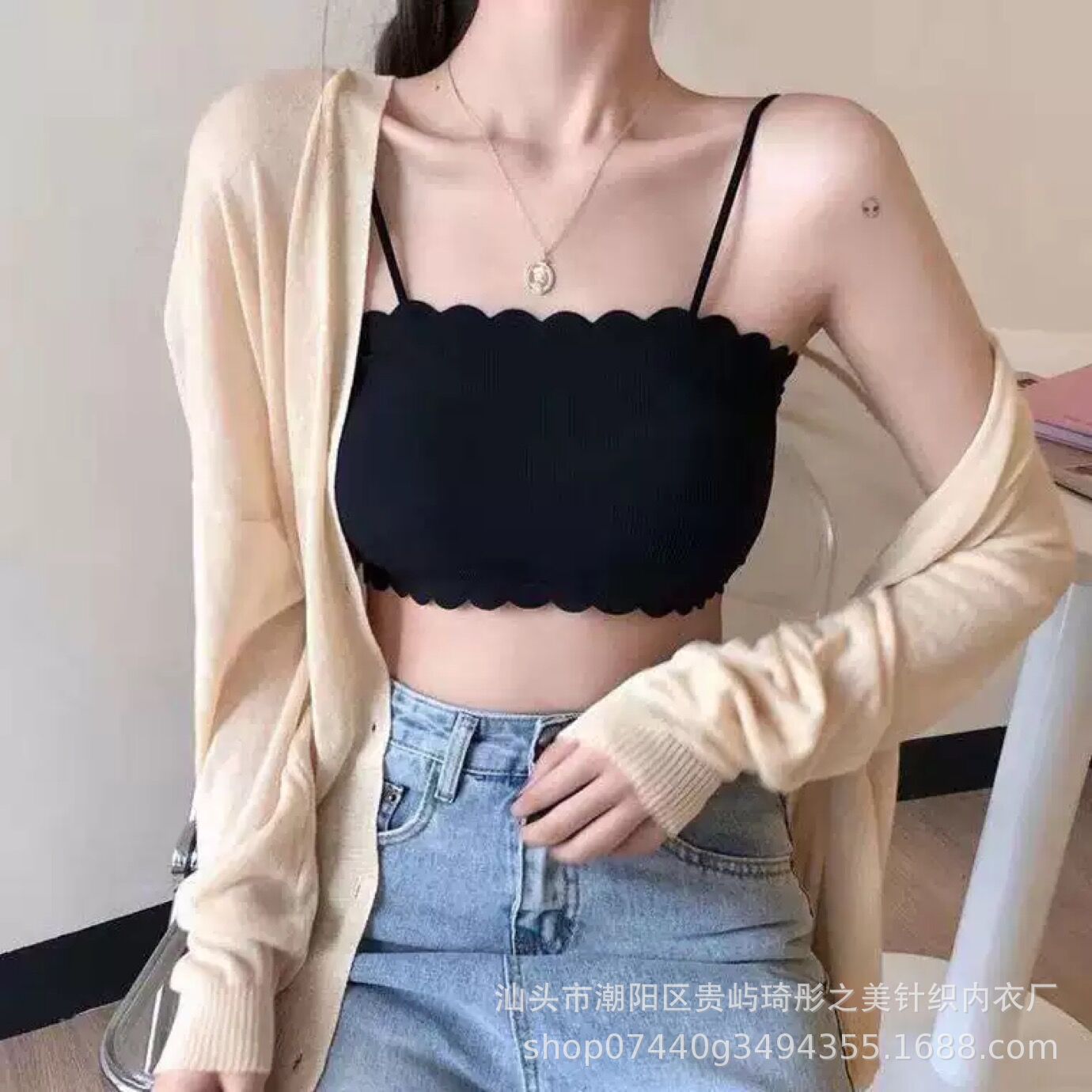 新款内衣女韩版抹胸上衣显胸小吊带背心防走光无钢圈裹胸学生内搭