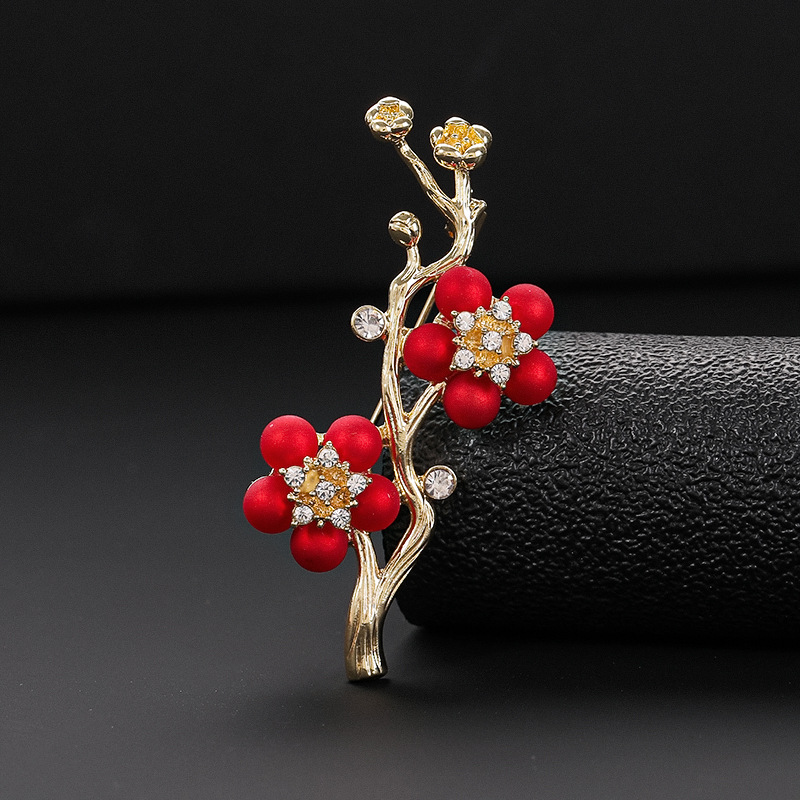 中国风梅花胸针女 小众设计感高档花朵胸花别针旗袍配饰一件代发