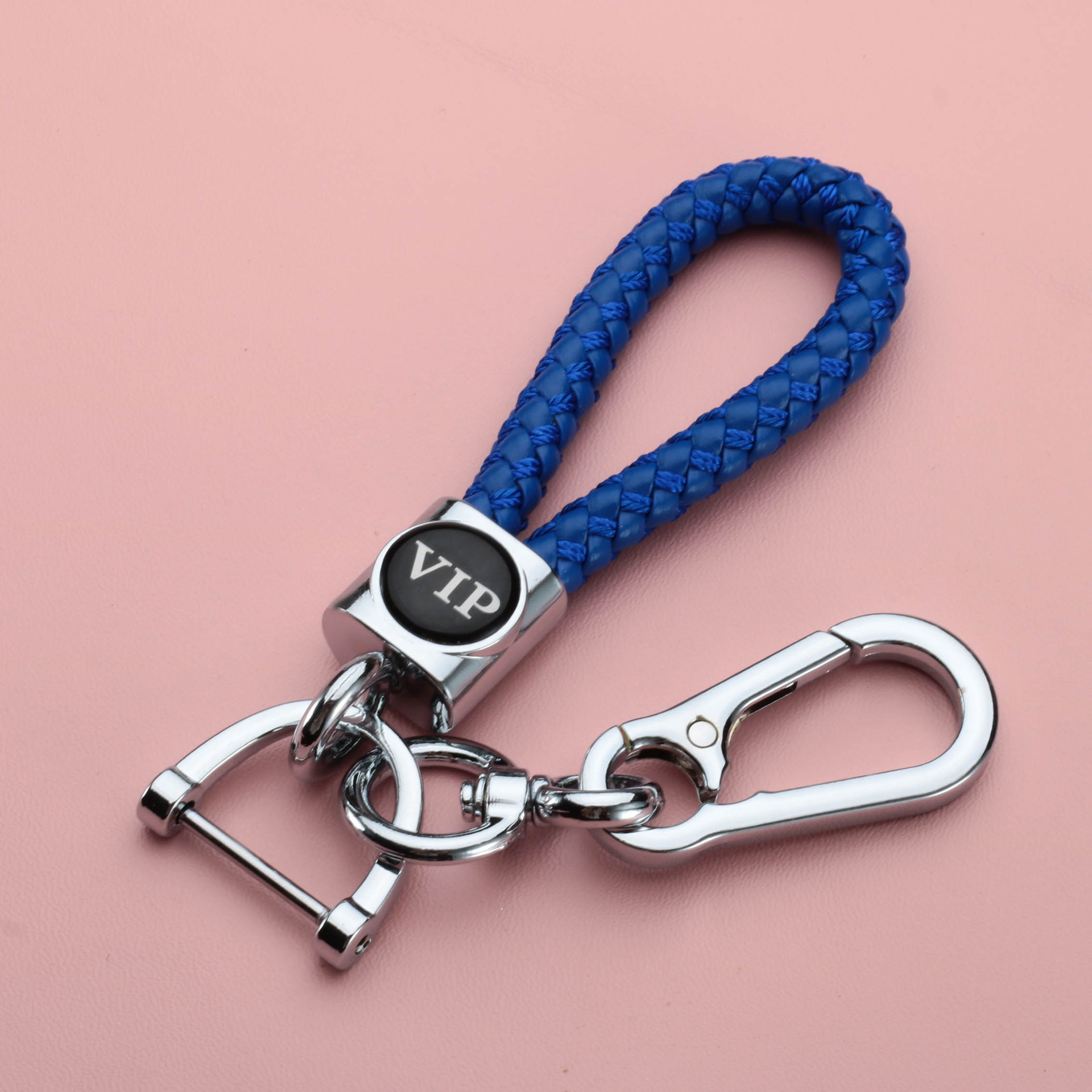 时尚潮流手工编织绳汽车钥匙扣皮绳钥匙圈金属马蹄扣登山扣钥匙扣