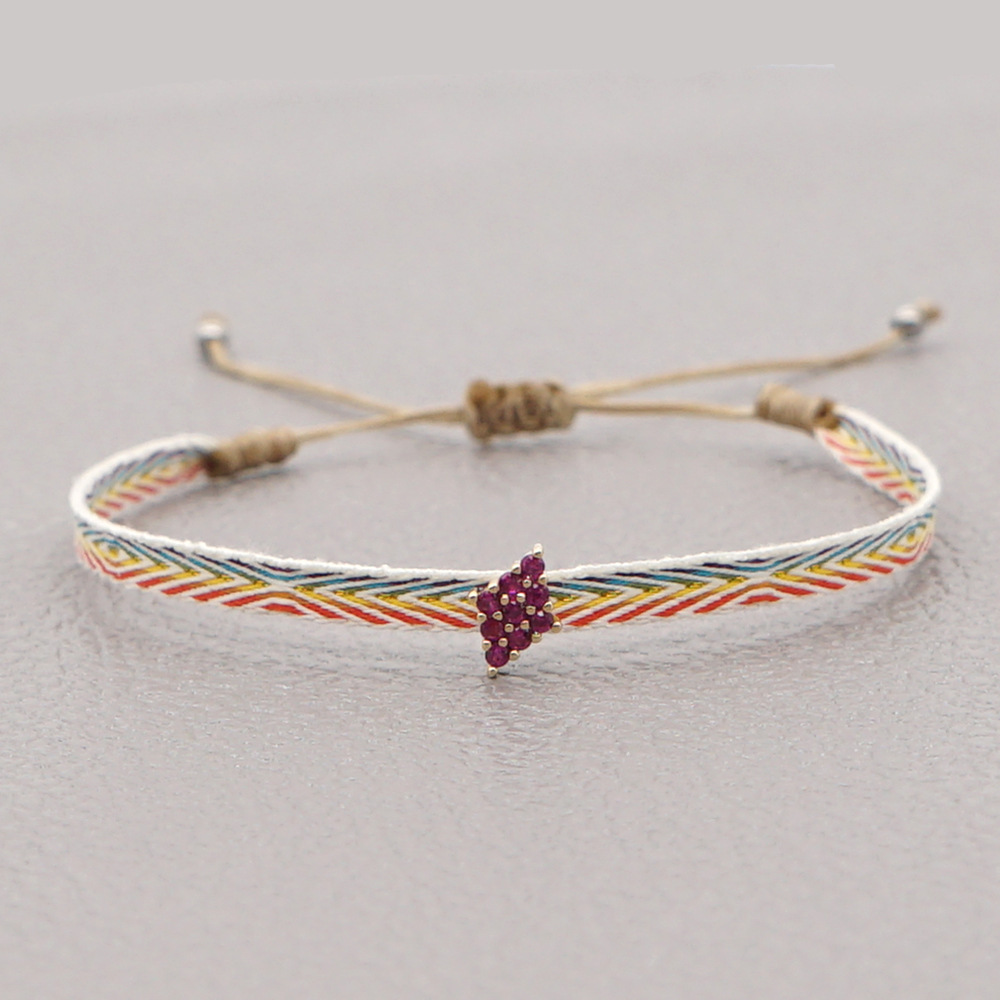 go2boho 西班牙宫廷复古花纹编织简约波西米亚风手绳搭配微镶手链