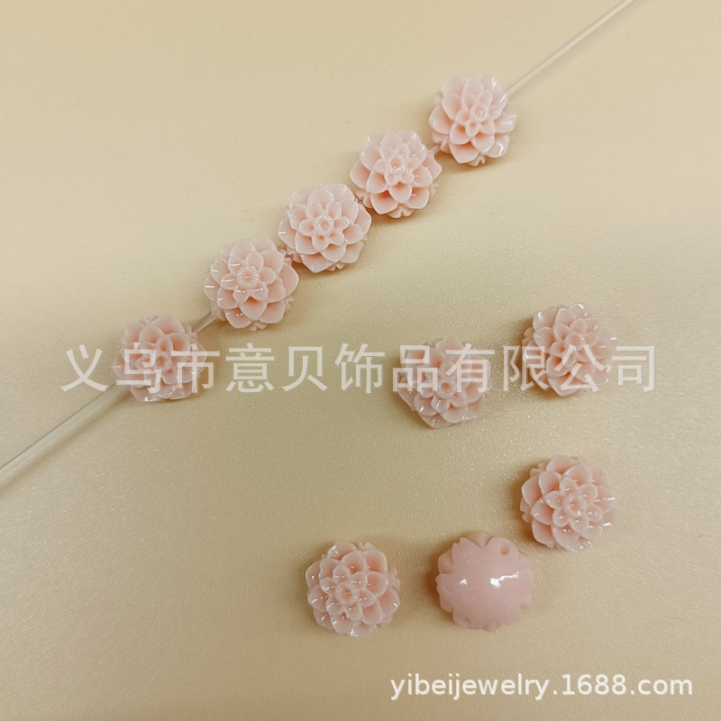 Candy Color Lotus Beads 10mm Synthetic Shell Powder Embossed DIY Hand Necklace Spacer Beads Craft Ornament Accessories Wholesale