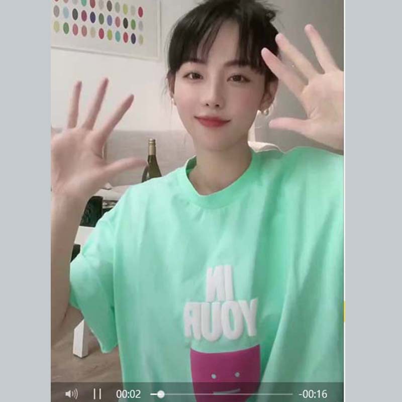 现货张嘉倪抖音同款acne小众22夏字母发泡印花笑脸男女款短袖t恤