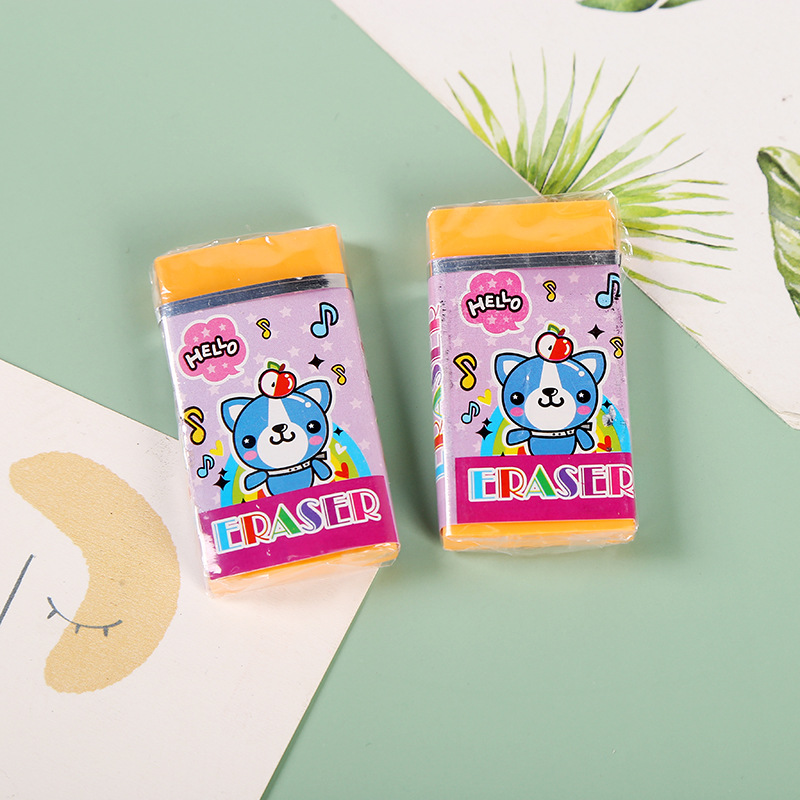 卡通方形橡皮檫 儿童彩色柔软橡皮擦 学生美术绘画文教文具用品