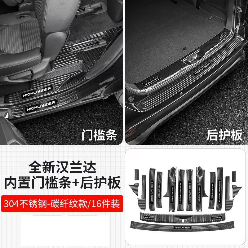 适用22到24年丰田汉兰达门槛保护条皇冠陆放不锈钢迎宾踏板改装