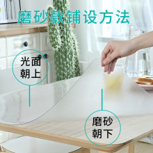 X1AW 水晶板环保桌垫透明桌布PVC塑料软玻璃隔热垫防水可