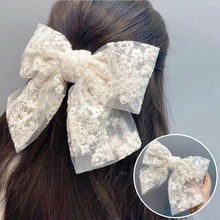 Elegant Lace Bow Embroidered Ribbon Hair Clip Bowknot Hair跨