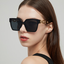 方框眼镜质感链条腿个性太阳镜批发2024新款跨境sunglasses墨镜男