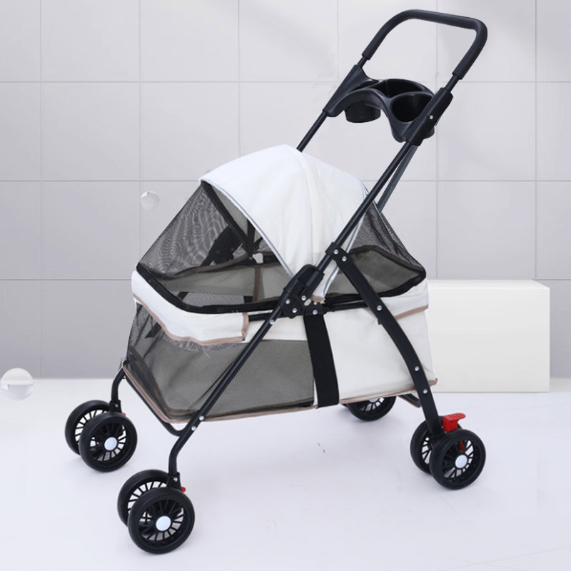 Pet Stroller out Puppy Trolley Dog Walking Car Small Portable Foldable Cat Dog Luggage Trolley