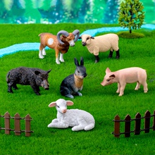 微景观创意农场动物写实小猪羊兔园艺造景装饰品配件小摆件