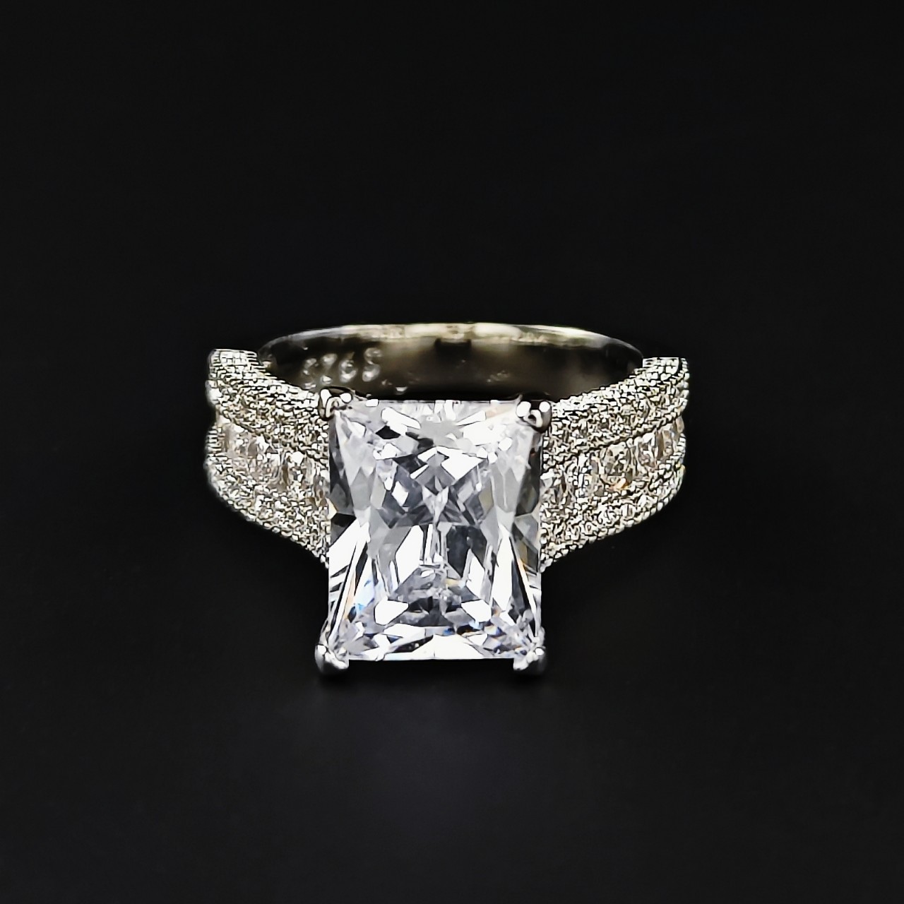 亚马逊跨境首饰 韩版简约结婚钻戒女戒 流行锆石镀白金戒指r6695