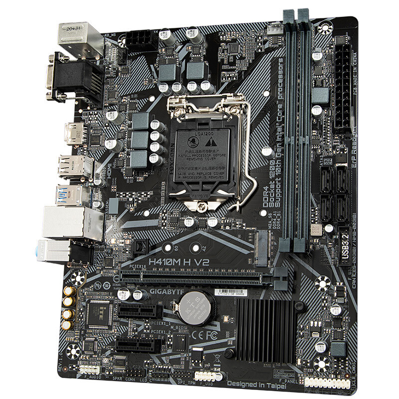 适用技嘉h410m h v2 台式电脑主板支持十代cpu i3 10100/10400