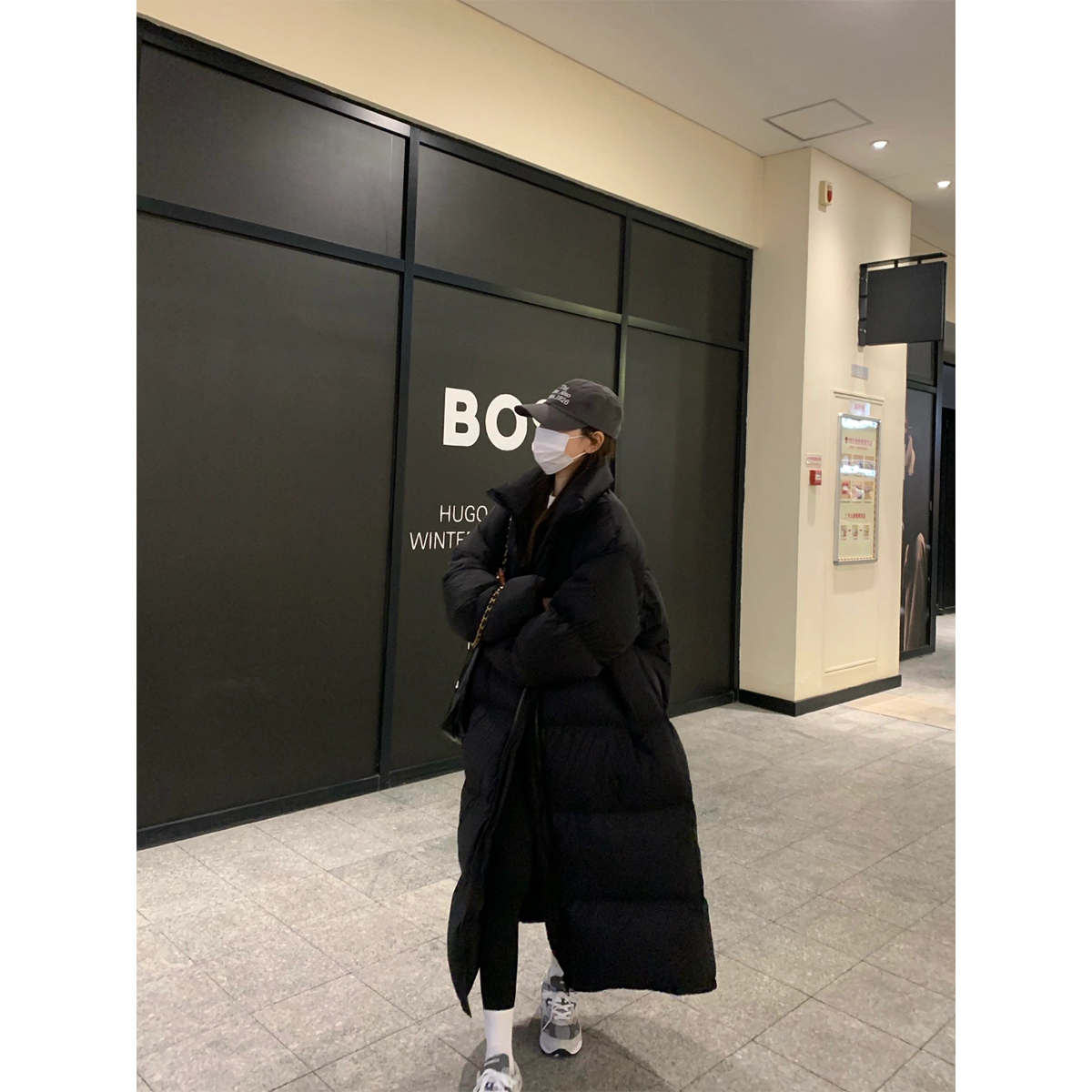韩版黑色超长款羽绒服女过膝到脚踝加厚2024年新款大被子冬季