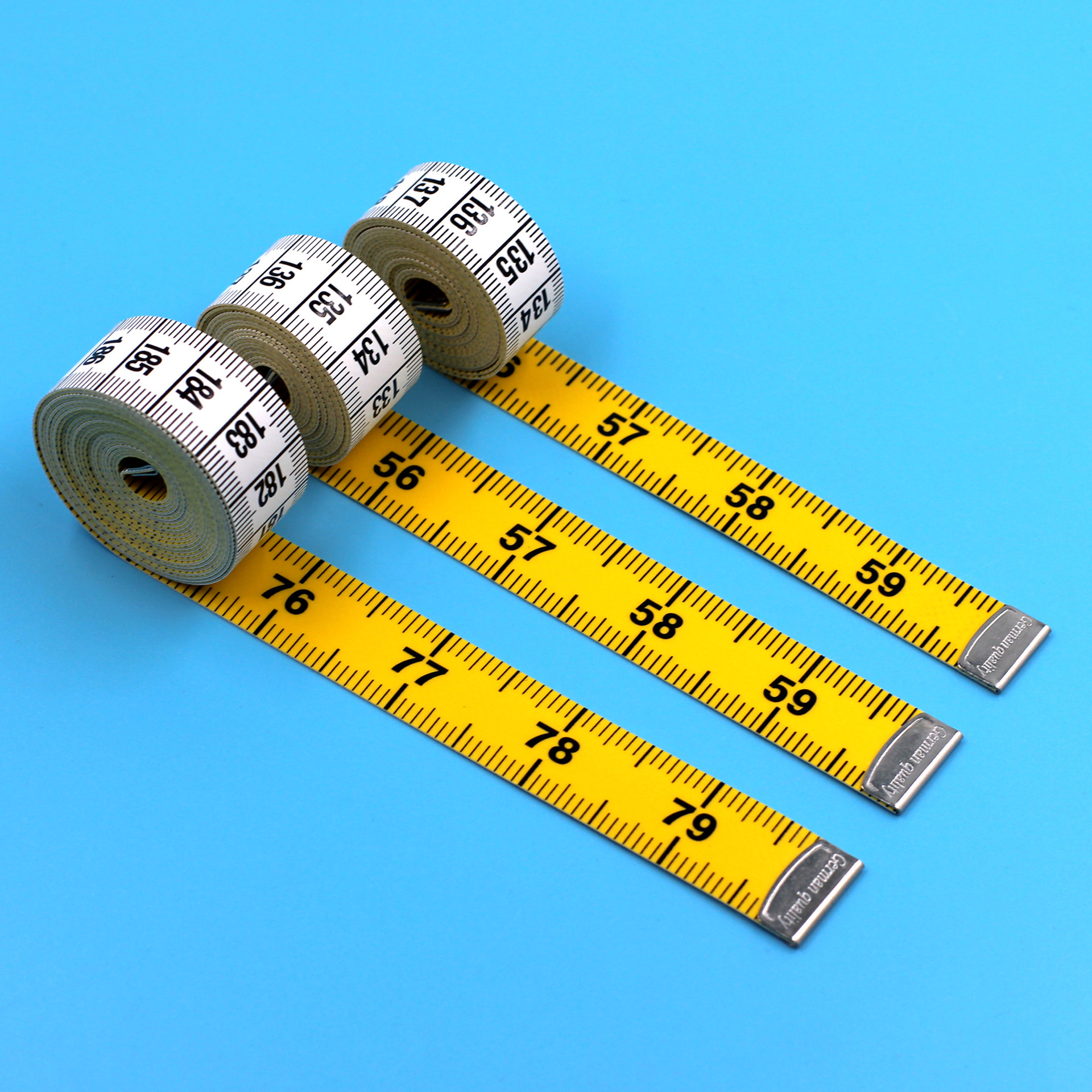 量衣尺厘米in刻度清晰卷尺品质黄白双面英寸尺宽服装尺皮尺软尺