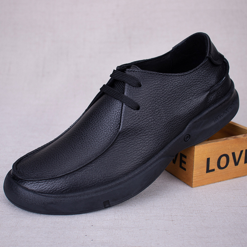 头层牛皮软底外贸男鞋原单真皮商务休闲鞋夏季男士皮鞋爸爸父亲鞋