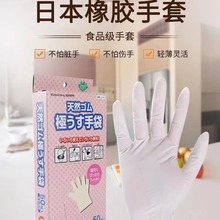 DUNLOP原装进口丁晴手套家用一次性食品级乳胶手套天然橡胶手套