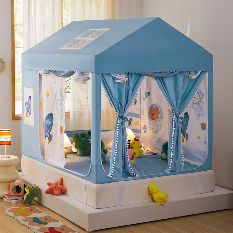 24年小房子造型蚊帐带床帘 家用卧室拉链防摔全底城堡蚊帐-阿里巴巴