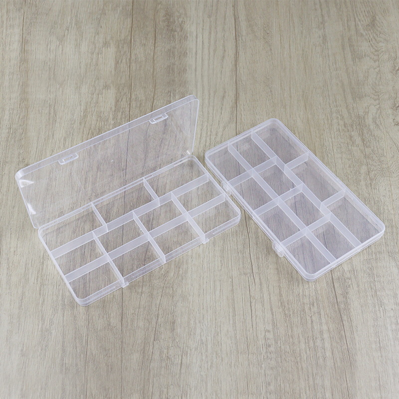 固定11格分类纽扣透明塑料PP收纳盒串珠渔具五金甲片文具整理盒