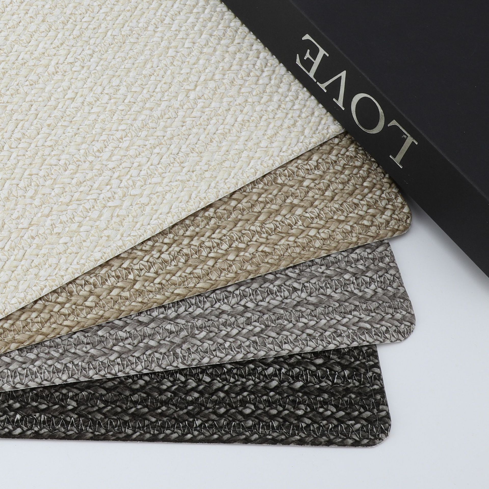 nordic and japanese style square round corner embossed dinner plate insulation western bowl dining table pvc pleated leather placemat