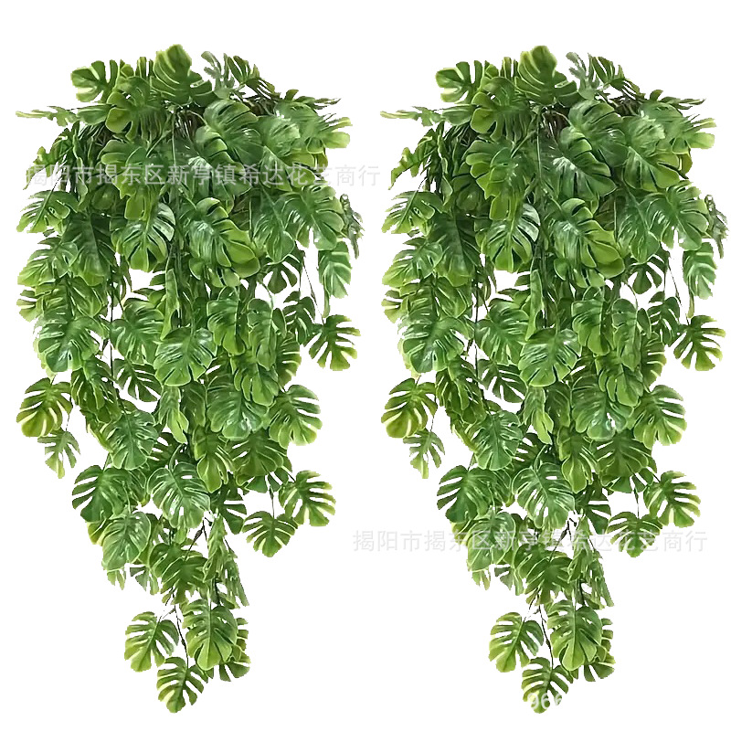 亚马逊仿真壁挂藤条龟背叶藤条吊顶花藤吊篮绿植 藤蔓壁挂植物墙