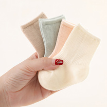 初生婴儿小袜子一月新出生幼儿童宝宝松口短袜不勒脚秋冬中筒袜