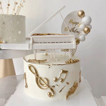 520情人节跳舞钢琴音乐盒八音盒送女友生日蛋糕装饰摆件插件网红