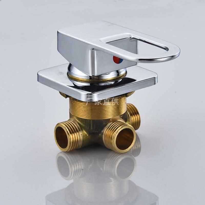 洗手盆水龙头开关配件冷热水混水阀脸盆三孔转换分水器面盆开关阀