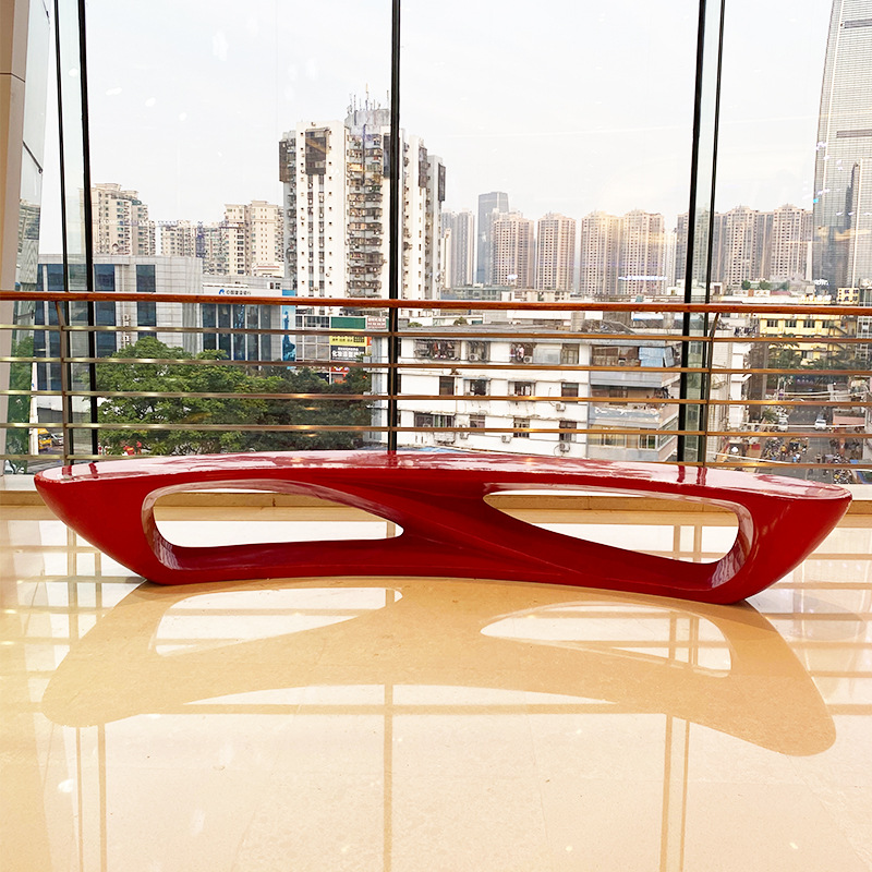 玻璃钢座椅户外椅子公共休息区美陈坐凳创意月亮造型椅商场休闲椅