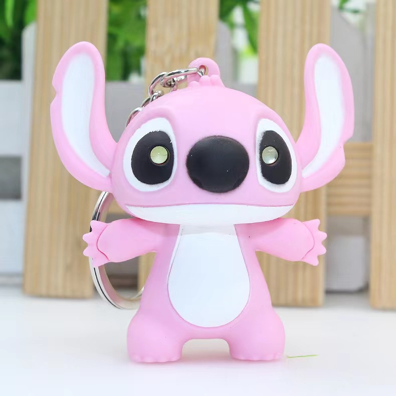 Stitch Keychain Sound ILOVEYOU Luminous Doll Cartoon Cute School Bag Couple Creative Hanging Decoration Manufacturer