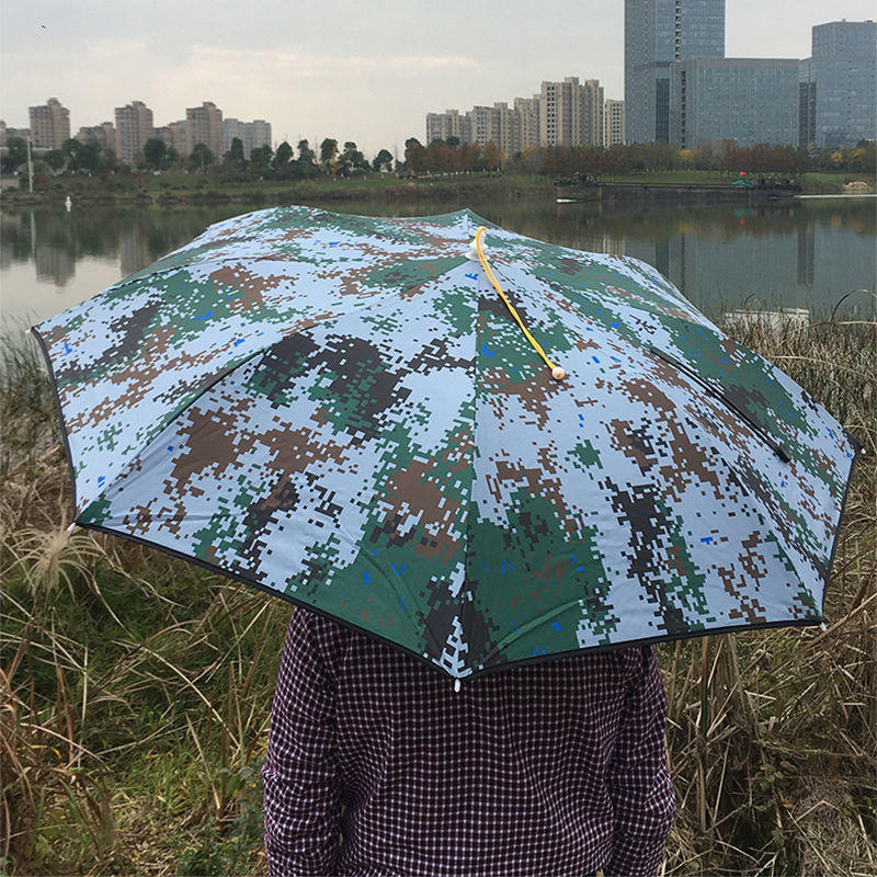 钓鱼伞帽大号折叠头戴雨伞帽黑胶遮阳挡雨头伞户外垂钓渔具帽子伞