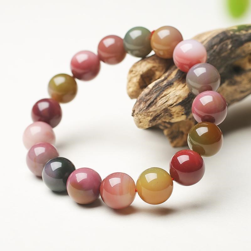 天然七彩盐源玛瑙手链女老矿满肉糖果色四川南红玛瑙手串吊坠项新