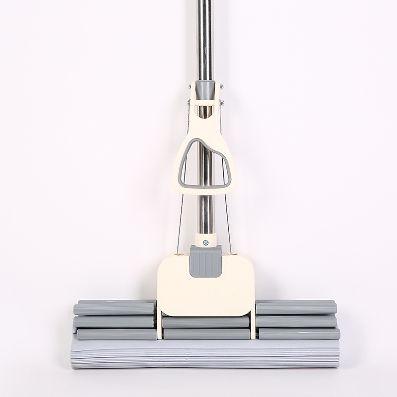 38cm海绵拖把三排滚轮式挤水免手洗吸水pva胶棉拖把大号