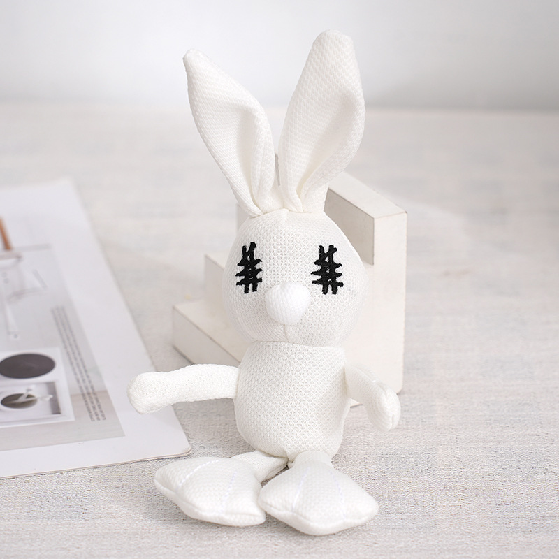 Cartoon Creative Manicure Rabbit Plush Doll Schoolbag Keychain Pendant Rabbit Doll Table Decoration Gifts