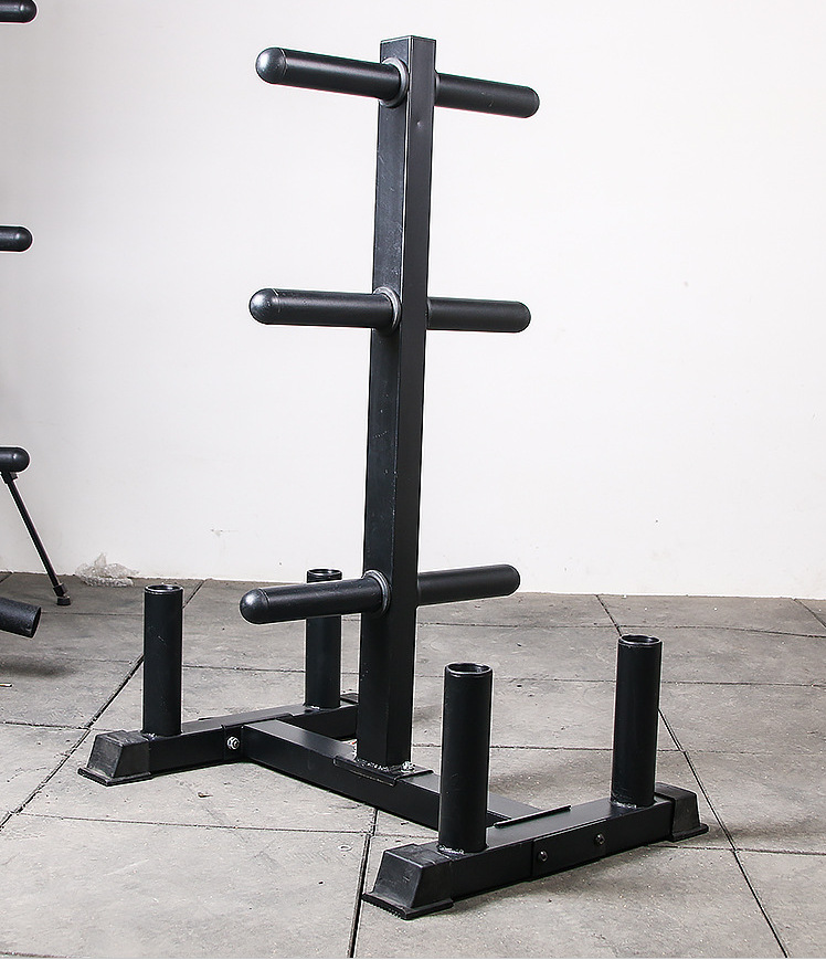 杠铃片架子家用 杠铃杆奥杆储存支架 健身房大孔小孔哑铃片收纳架