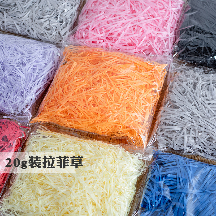 Color Raffia Shredded Paper Gift Box Wedding Candies Box Raffia Filler Wholesale Folded Paper 20G Pack