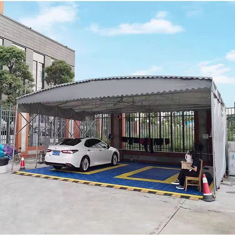 户外大型仓储推拉伸缩雨棚可移动遮阳雨蓬物流停车帐篷活动推拉棚