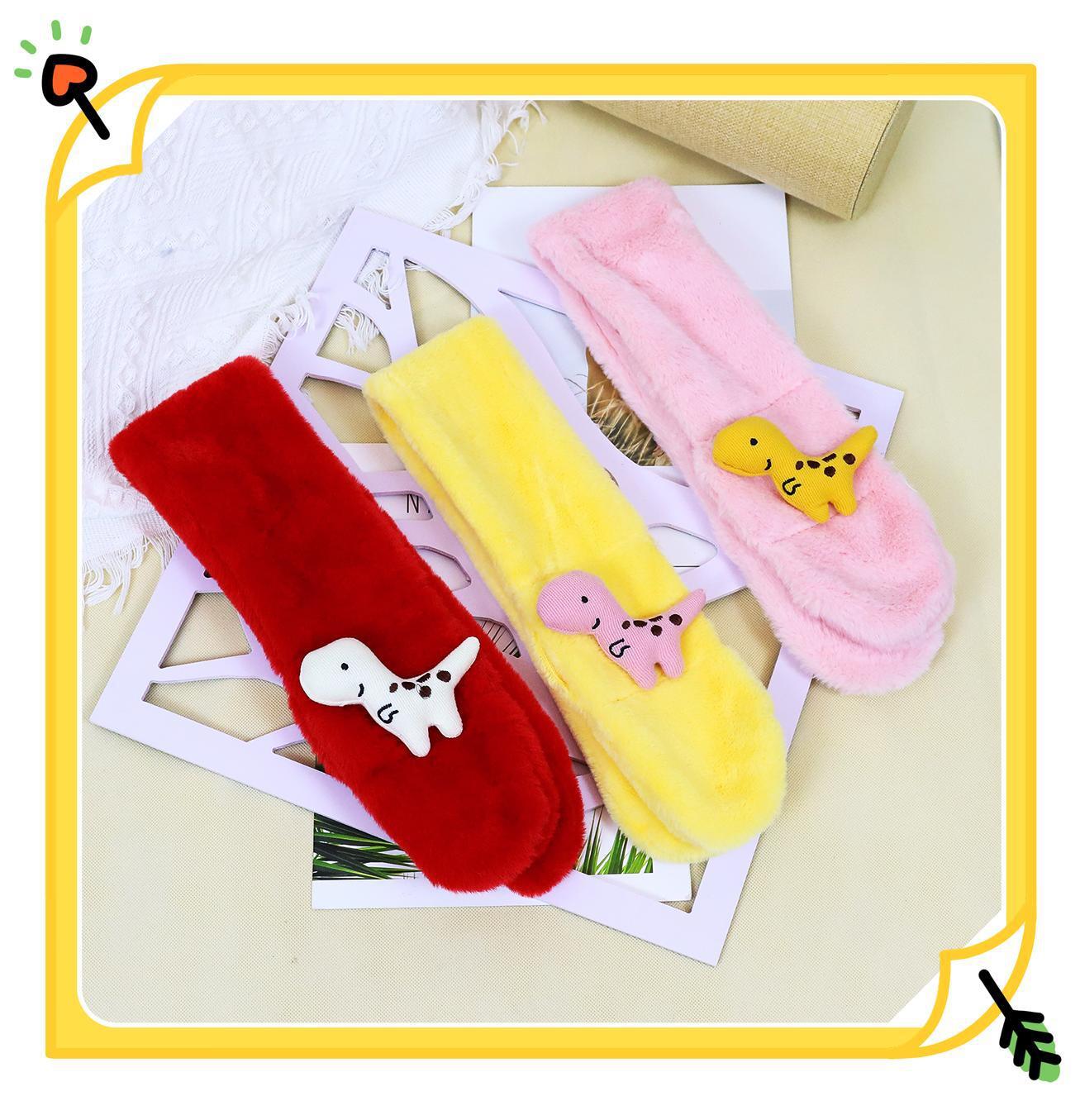 New Thickened Imitation Rabbit Fur Primary School Student Scarf Male Wholesale Cute Cartoon Little Dinosaur Scarf Female Online Best-Selling Product