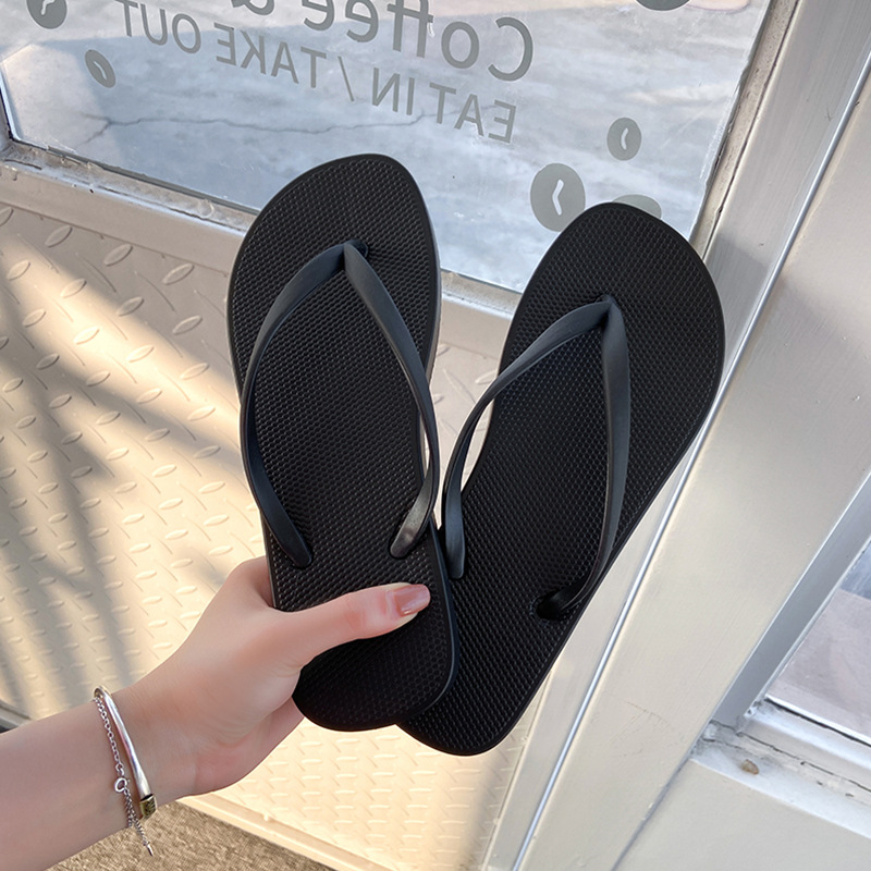 Flip Flops Women's Outdoor Summer Flip-Flops Non-Slip Bathroom Bath Beach Seaside Couple Ins Fashion Summer Slippers