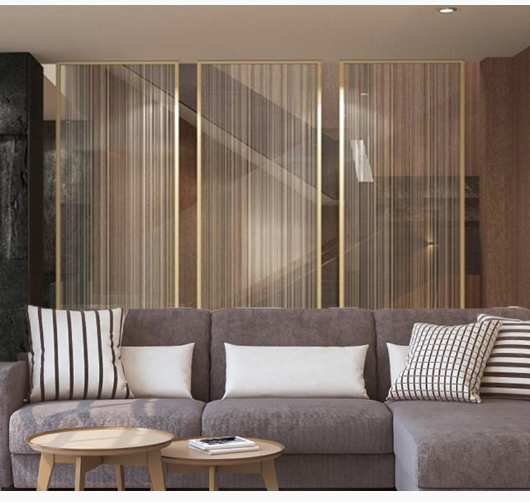 酒店大堂淋浴房钢化夹胶夹绢夹丝玻璃装饰艺术玻璃客厅隔断墙玻璃