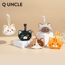 Q UNCLE儿童卡通迷你硅胶包萌趣喵挂件零钱包可爱小猫耳机收纳包