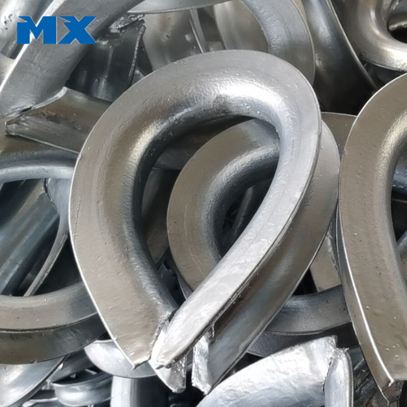 6mm75mm碳钢马眼热浸锌电镀锌鸡心环英标bs464钢丝绳鸡心环