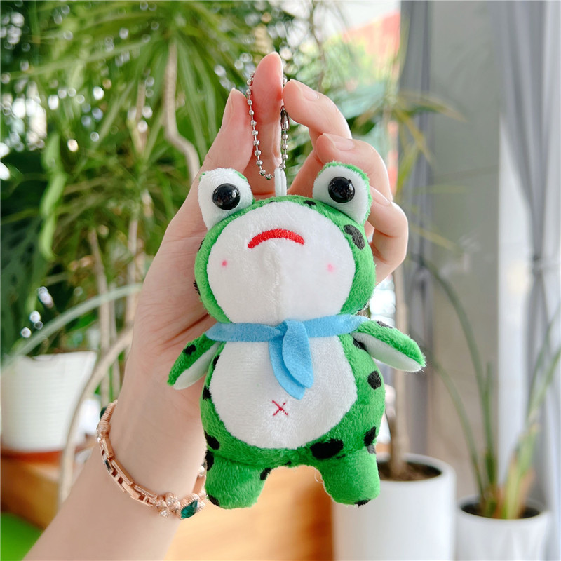 Tiktok Popular Cute Frog Pendant Plush Toy Doll Cartoon Bag Pendant Keychain Doll