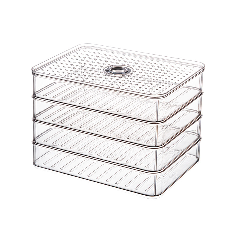 Refrigerator Dedicated Storage Box Food Grade Dumplings Box Plastic Egg Box Food Grade Flip Vegetables Fruit Crisper