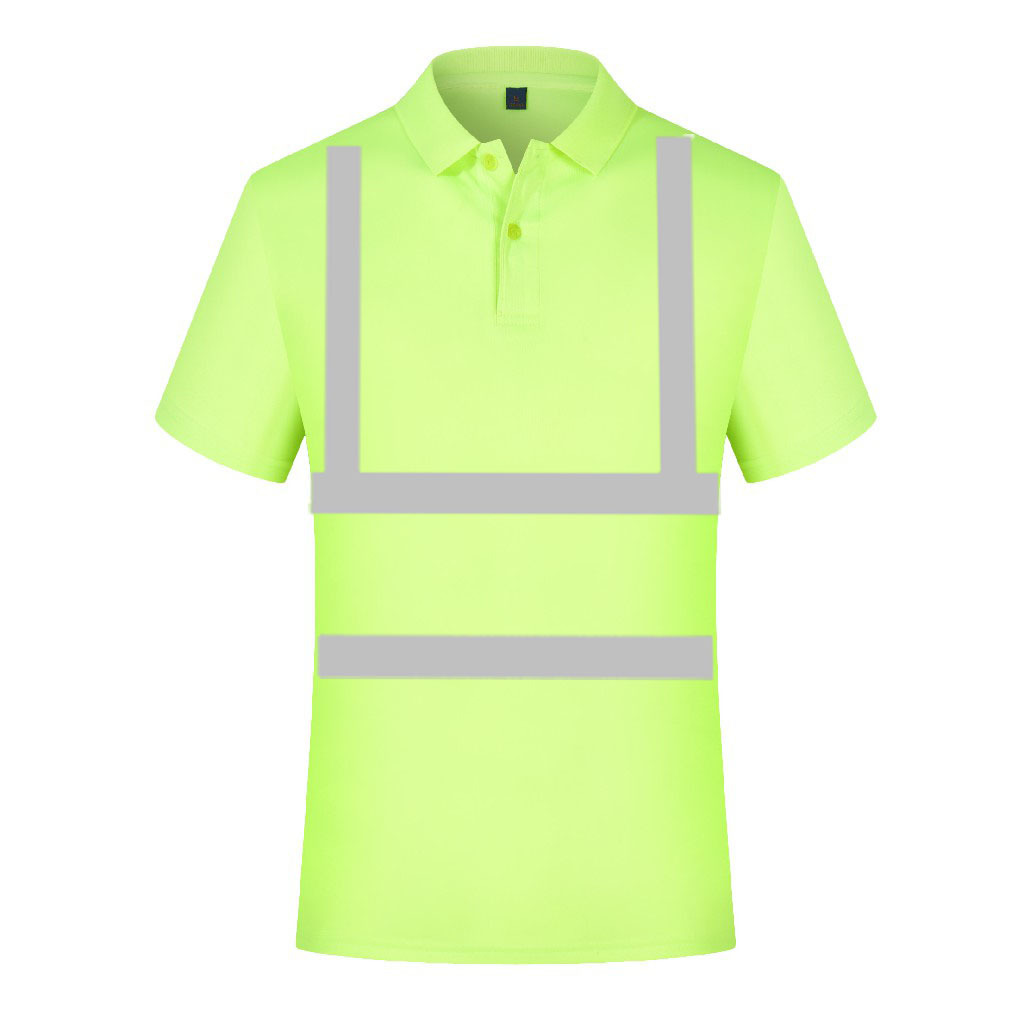 Quick Drying Fabric Reflective Vest T-shirt Construction Engineering Building Fluorescent Short Sleeved T-shirt Cycling Outdoor Safety Clothes